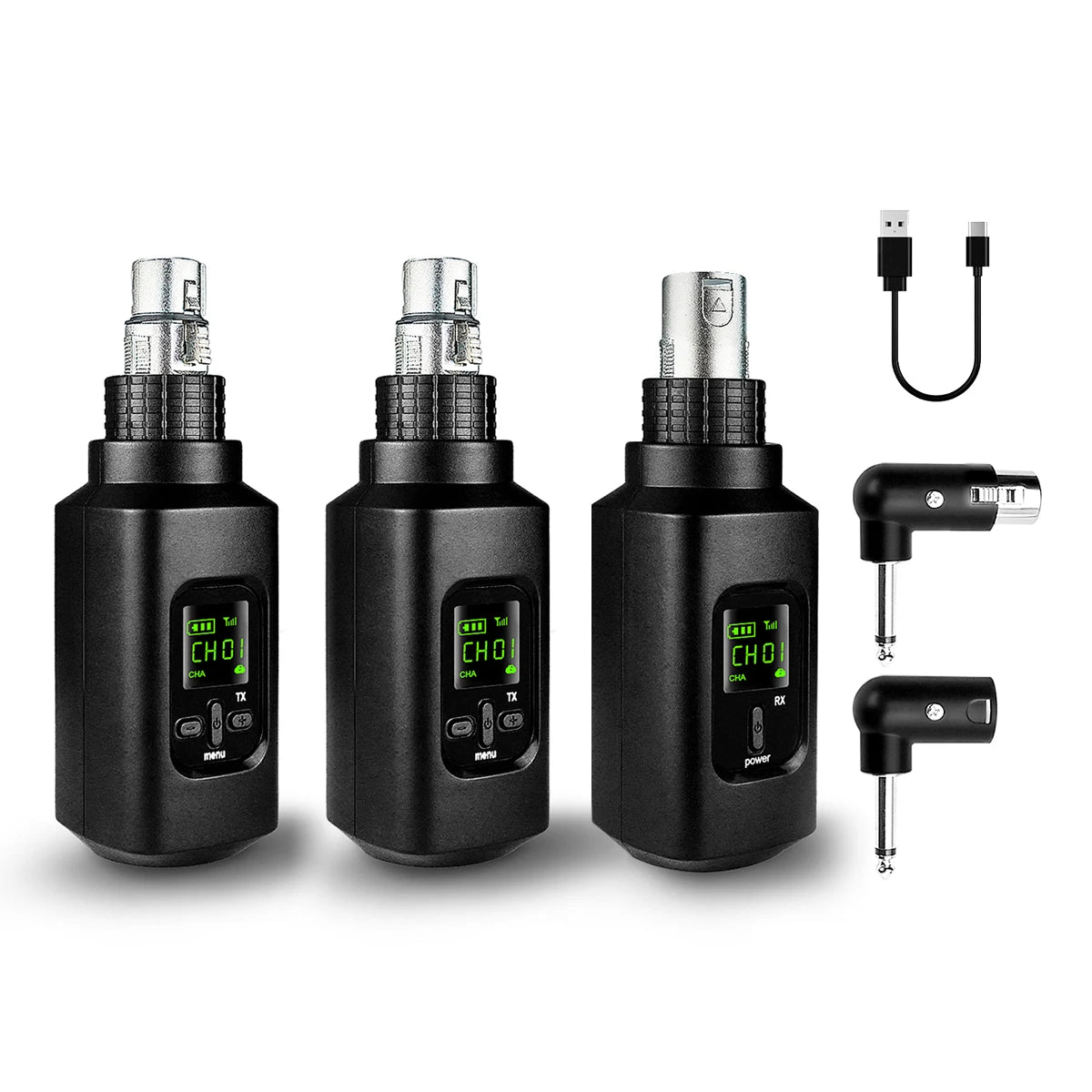 Wireless Microphone Converter XLR Transmitter and Receiver System for Dynamic and Condenser Microphone