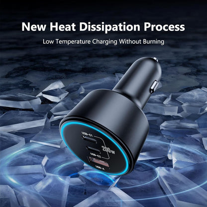 USB C Car Charger Fast Charging 200W, Dual PD 100W Type C Car Charger, PD3.0/QC4