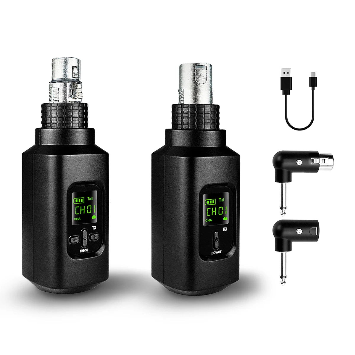 Wireless Microphone Converter XLR Transmitter and Receiver System for Dynamic and Condenser Microphone