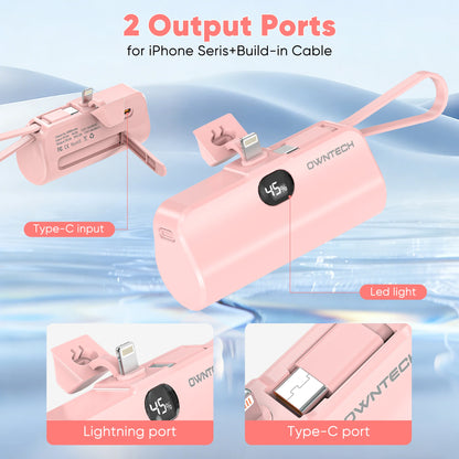 Portable Charger Power Bank for Iphone Android with LED Display 5000Mah Mini Fast Charger Battery Pack Compatible with Iphone 15/14/13/12